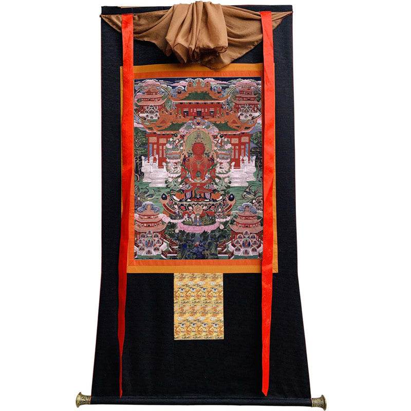 Amitayus Image - Tibetan thangka painting, view 13