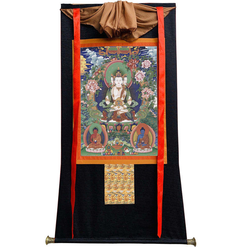 Vairocana - Mahavairocana Image - Tibetan thangka painting, view 13