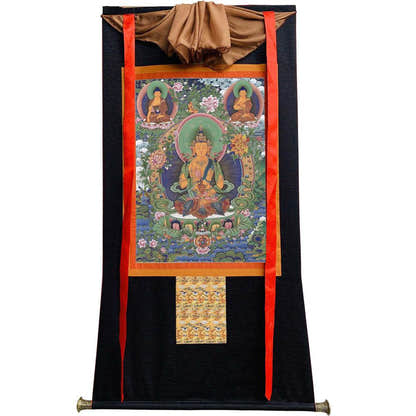 Avalokiteshvara - Tibetan thangka painting, view 8