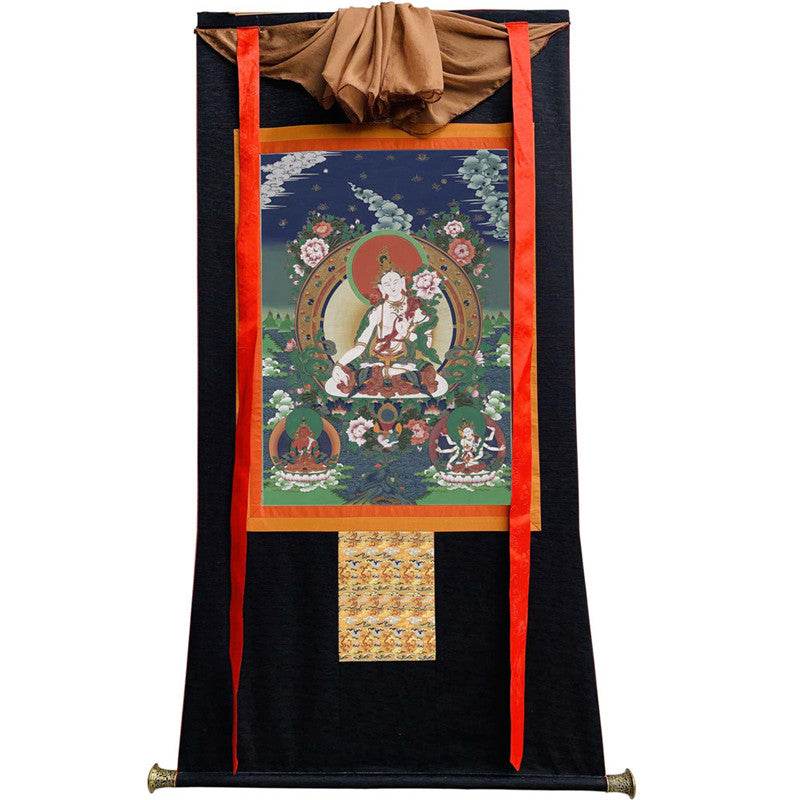 White Tara Image - Tibetan thangka painting, view 13