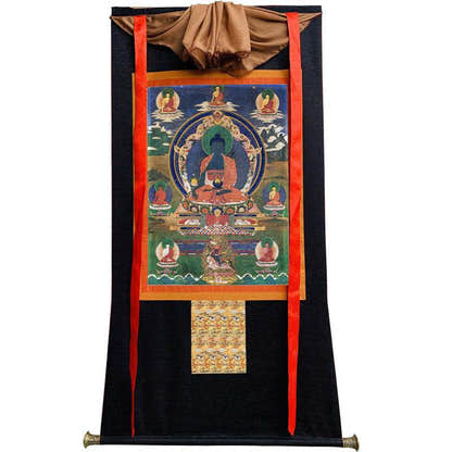 Medicine Buddha Image - Tibetan thangka painting, view 13