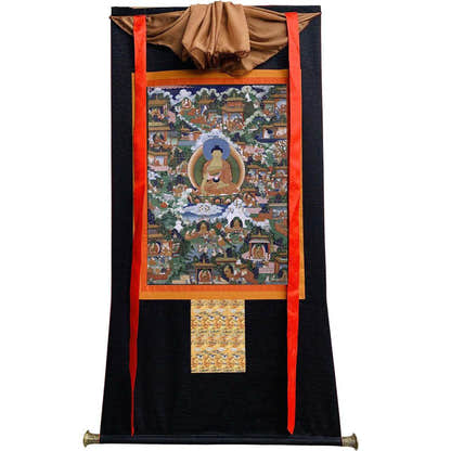 Shakyamuni Image - Tibetan thangka painting, view 13