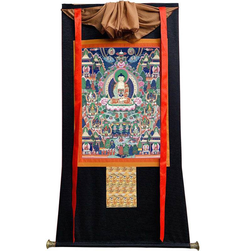 Sukhavati - Pure Land Image - Tibetan thangka painting, view 13