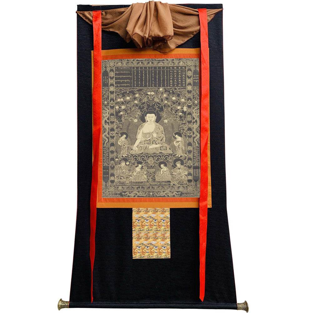 Kassapa Buddha - Tibetan thangka painting, view 8