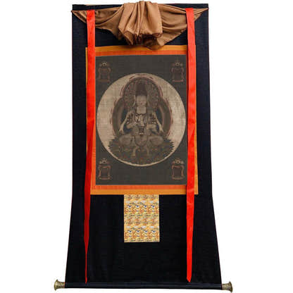 Ekaksara-usnisacakra - Tibetan thangka painting, view 8