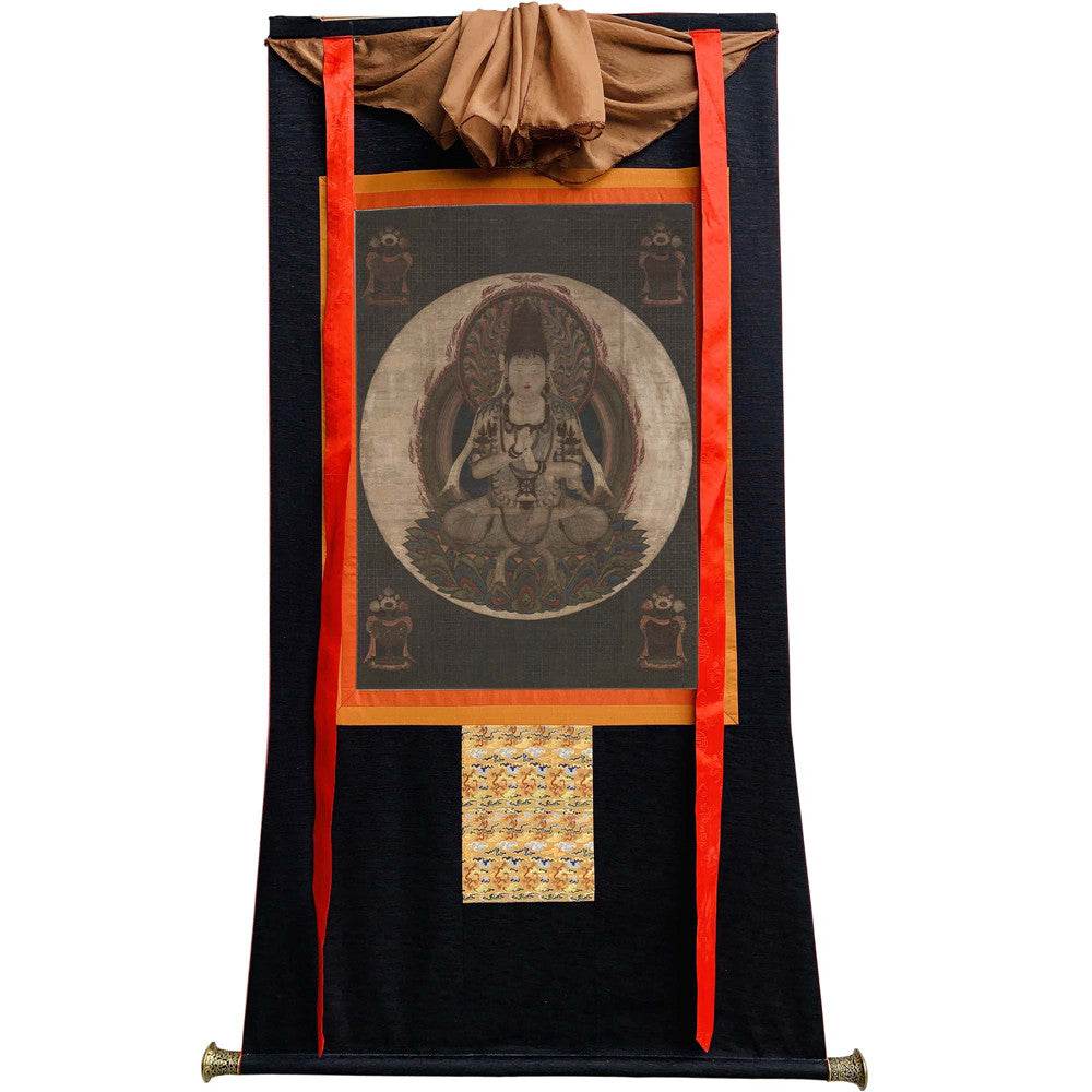 Ekaksara-usnisacakra - Tibetan thangka painting, view 8