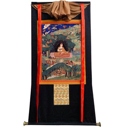 Guru Rinpoche Image - Tibetan thangka painting, view 13