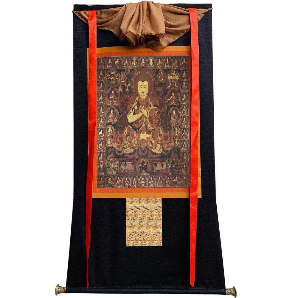 Tsongkhapa - 17th Century - Tibetan thangka painting, view 8