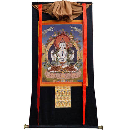 Chenrezig Image - Tibetan thangka painting, view 13