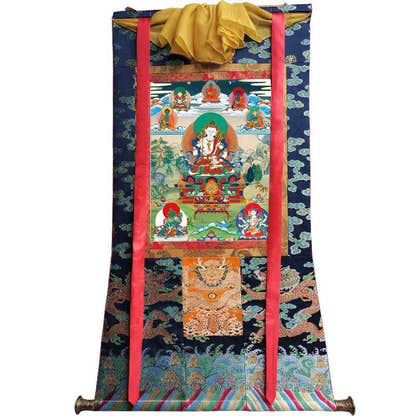 Vajrasattva - Tibetan thangka painting, view 9