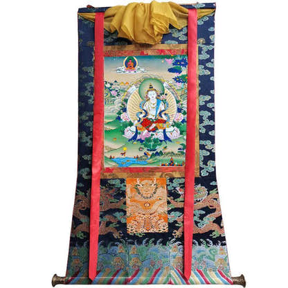 White Tara - Tibetan thangka painting, view 9