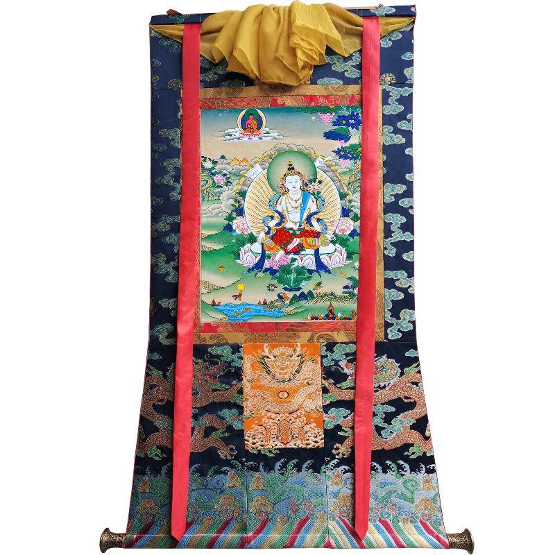 White Tara - Tibetan thangka painting, view 9