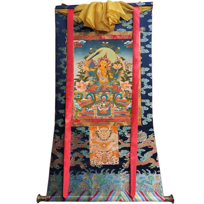 Manjusri - Tibetan thangka painting, view 9