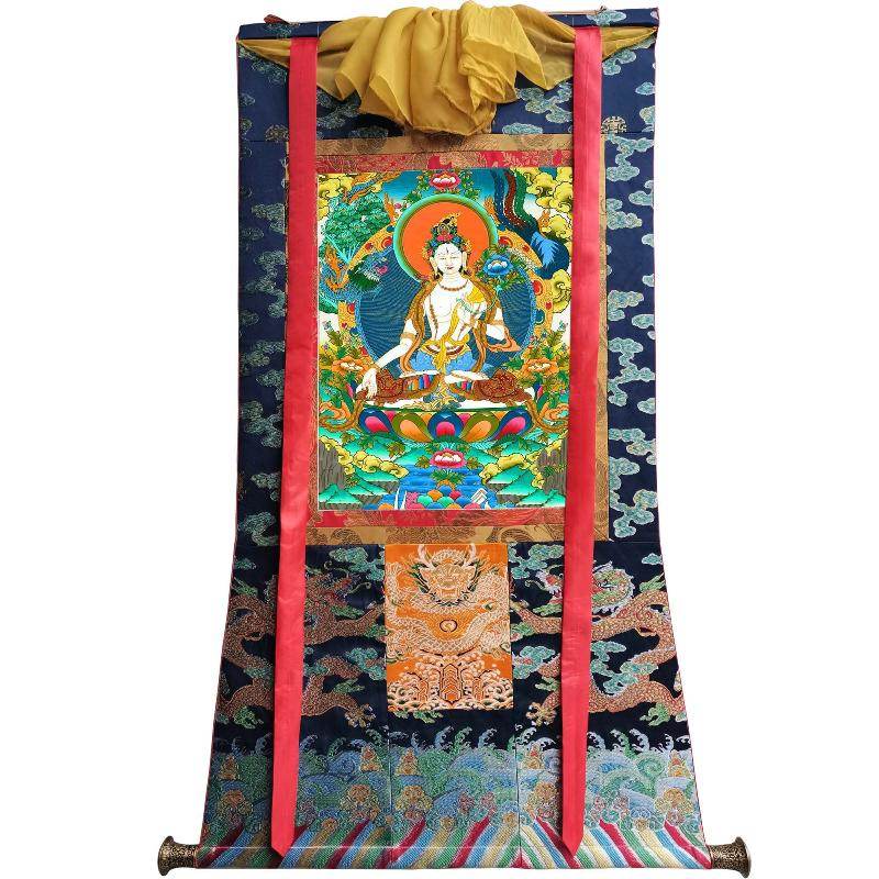 White Tara - Tibetan thangka painting, view 9
