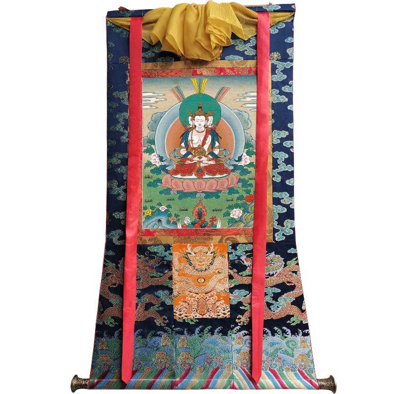 Vairocana - Mahavairocana - Tibetan thangka painting, view 9