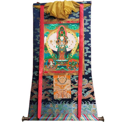 The Thousand-hand Avalokiteshvara - Tibetan thangka painting, view 9