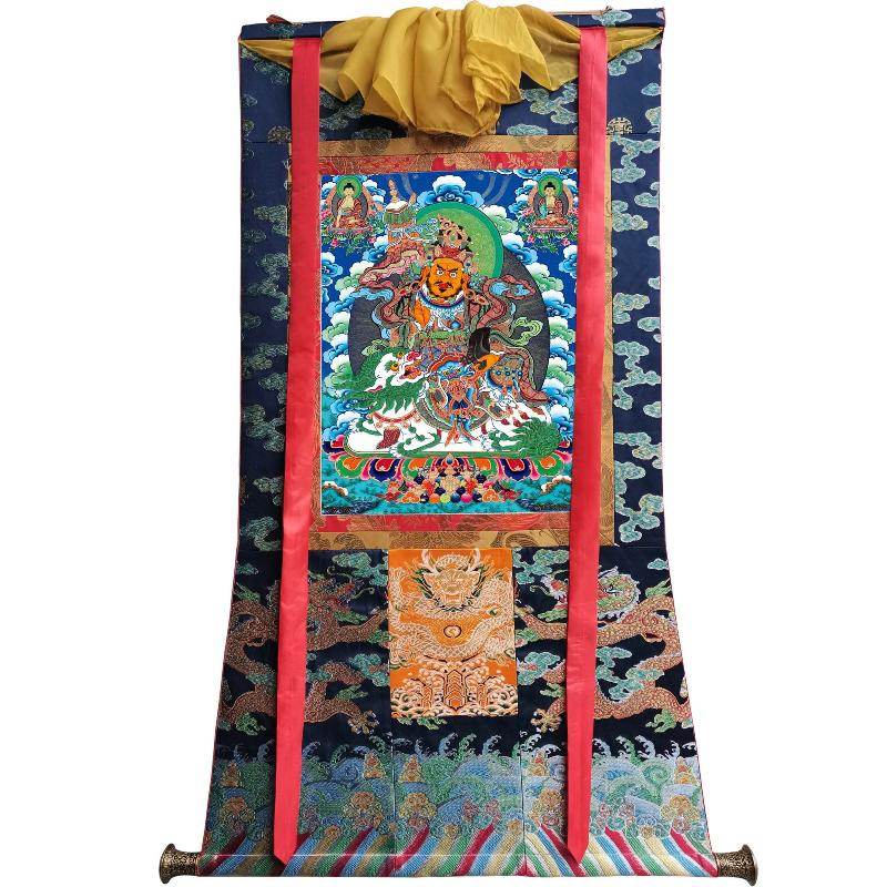 Vaishravana / Vaisravana - Tibetan thangka painting, view 9