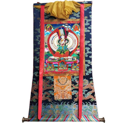 Usnisa Sitatapatra - Great White Parasol - Tibetan thangka painting, view 9
