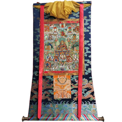 Padmasambhava - Guru Rinpoche - Tibetan thangka painting, size reference