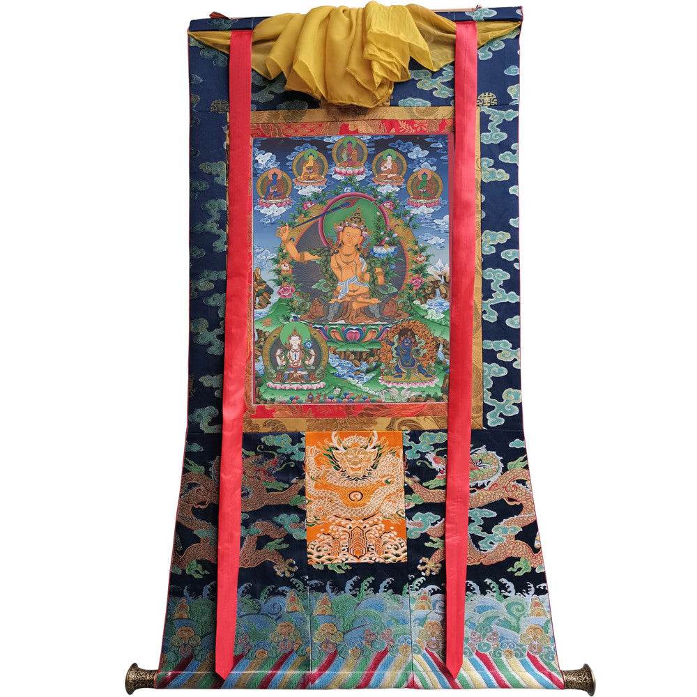 Manjusri - Tibetan thangka painting, view 9