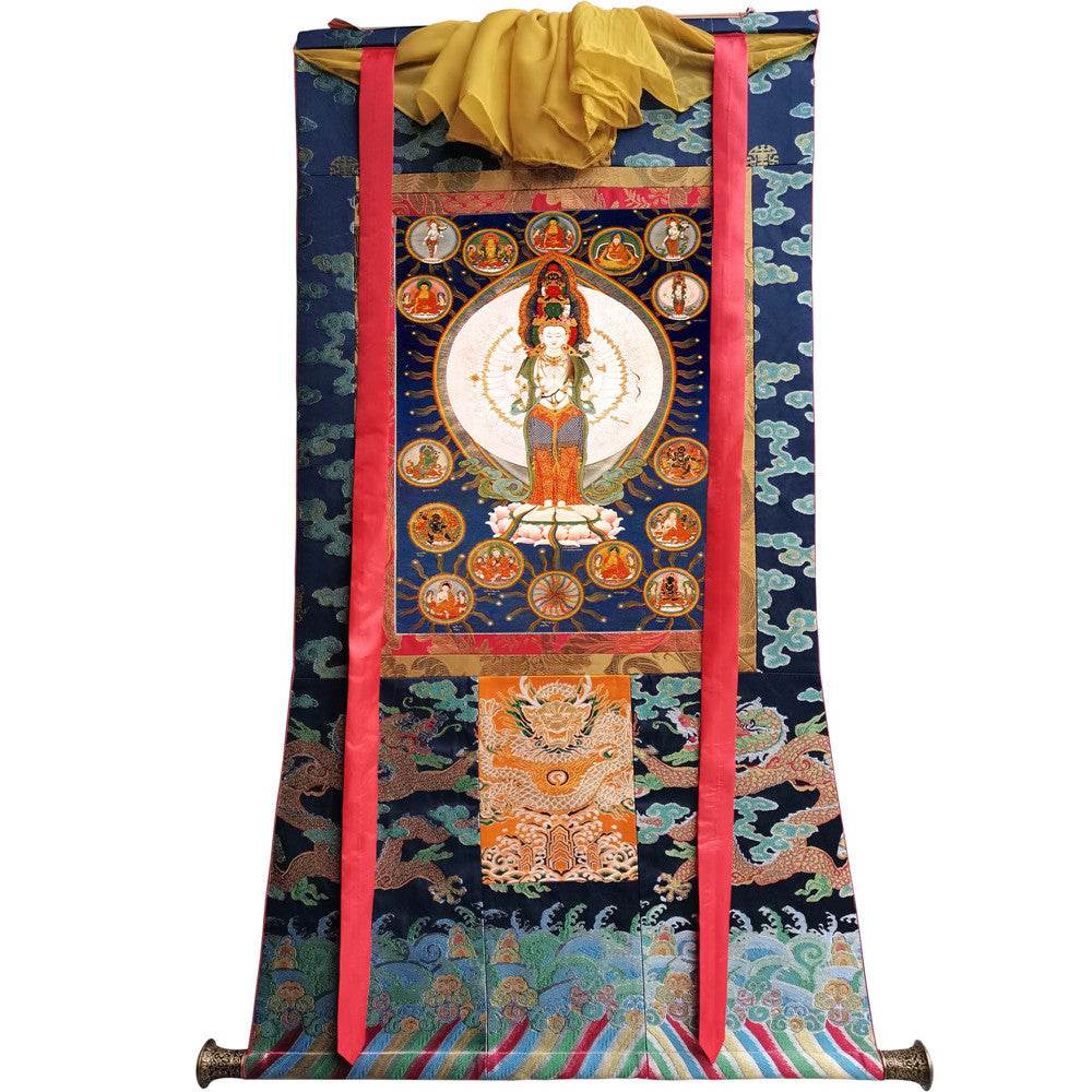 The Thousand-hand Avalokiteshvara - Tibetan thangka painting, view 9