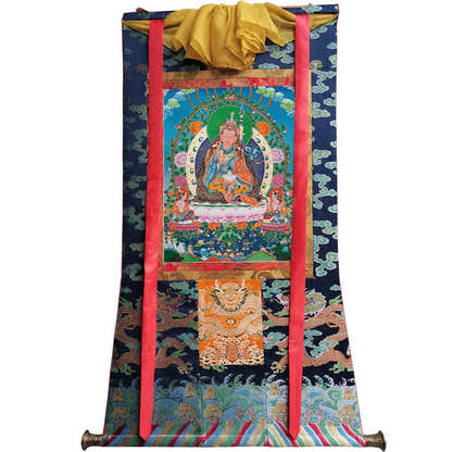 Padmasambhava - Guru Rinpoche - Tibetan thangka painting, size reference