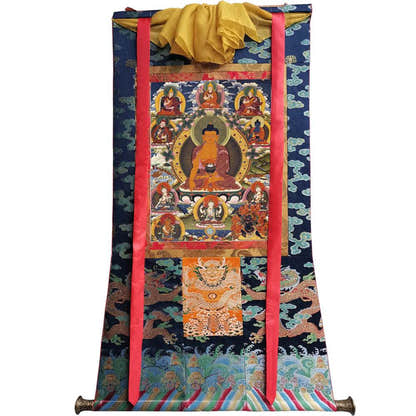 Shakyamuni Image - Tibetan thangka painting, size reference