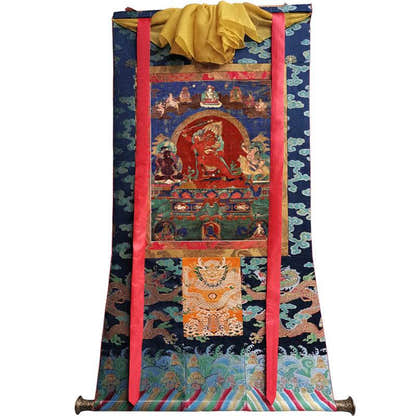 Rakta,Yamari Image - Tibetan thangka painting, size reference