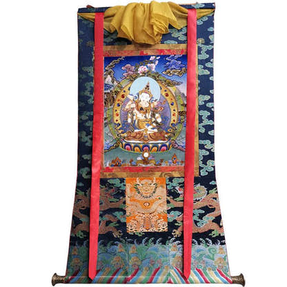 Vajrasatva in Yab Yum Image - Tibetan thangka painting, size reference