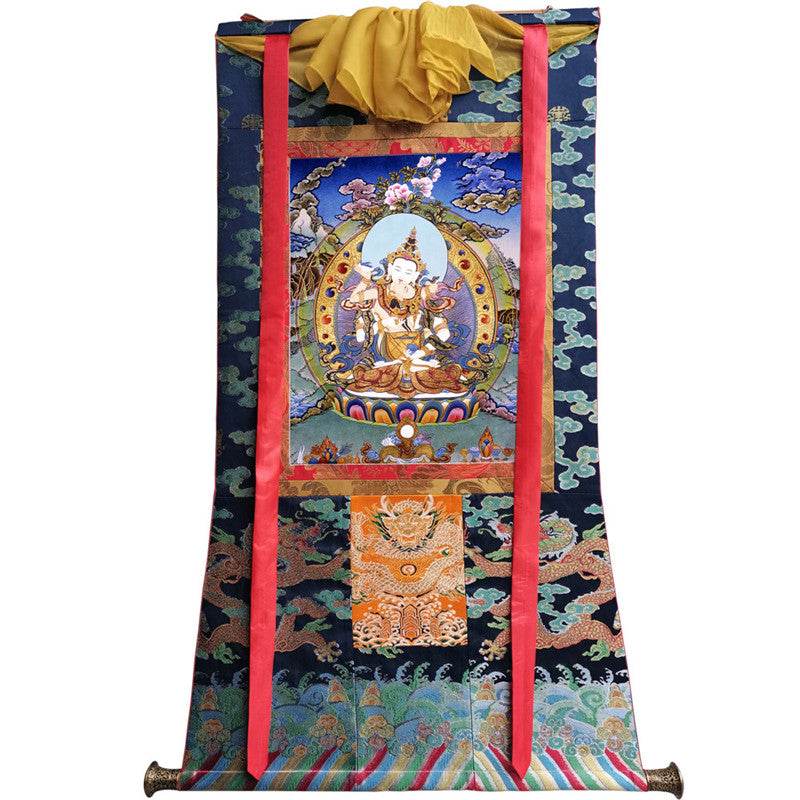 Vajrasatva in Yab Yum Image - Tibetan thangka painting, size reference