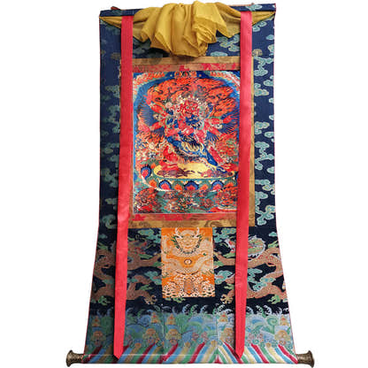 Vajrakilaya in Yab Yum Thangka - Tibetan thangka painting, view 9