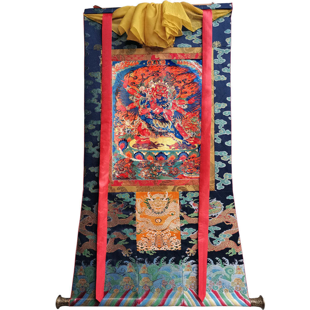 Vajrakilaya in Yab Yum Thangka - Tibetan thangka painting, view 9