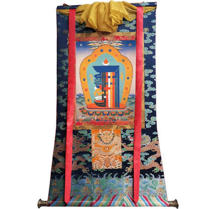 The design of Gathering Ten Powerful Elements - Tibetan thangka painting, size reference