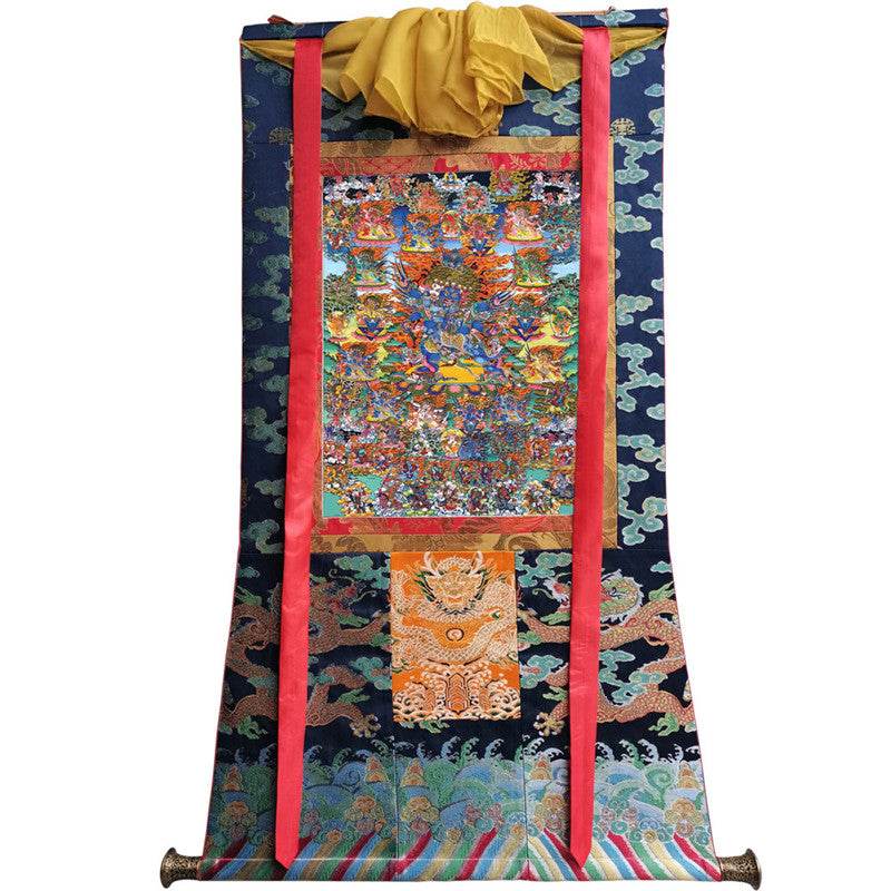 Vajrakilaya Image - Tibetan thangka painting, size reference
