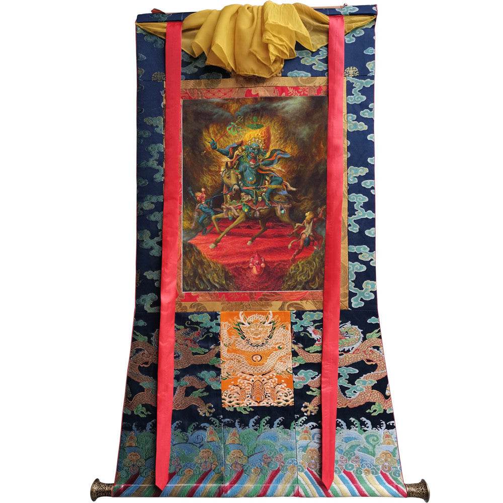 Palden Lhamo / Magzor Gyalmo / Shri Devi - Tibetan thangka painting, size reference