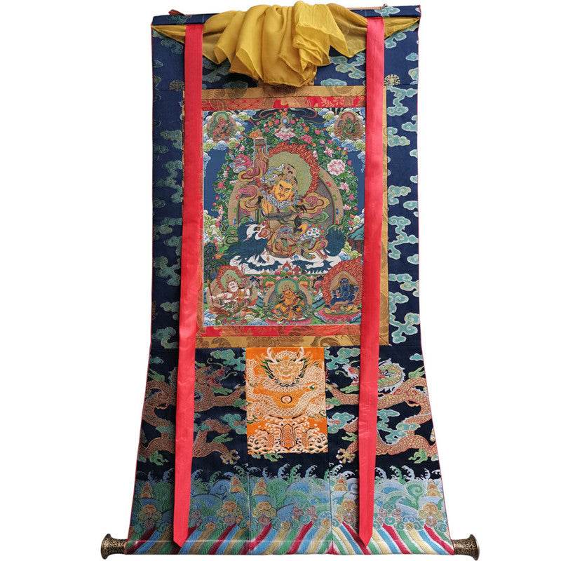 Vaisravana Image - Tibetan thangka painting, size reference