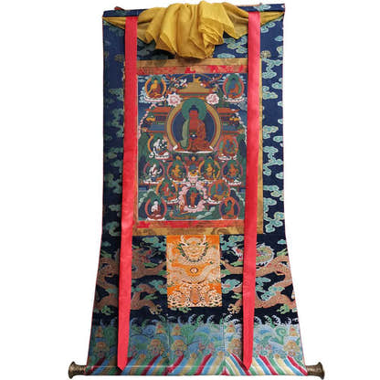 Amitabha Image - Tibetan thangka painting, size reference