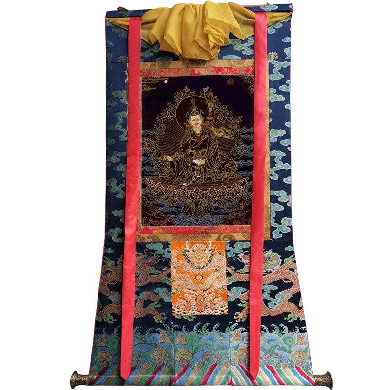 Guru Rinpoche Image - Tibetan thangka painting, size reference