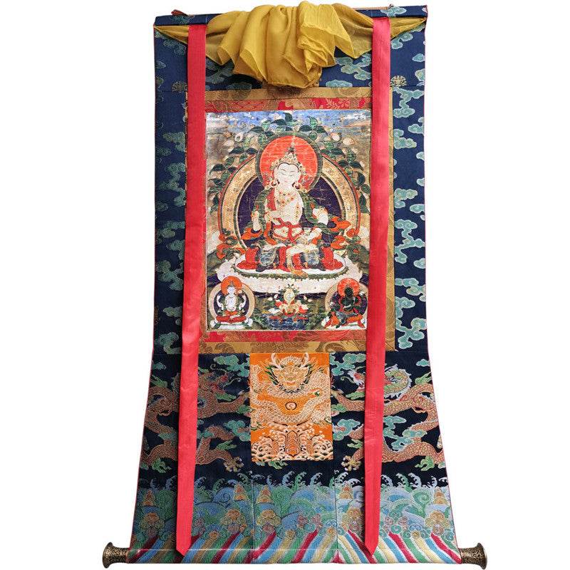 Vajrasatva Image - Tibetan thangka painting, size reference
