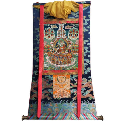 Padmasambhava - Guru Rinpoche Refuge Tree - Tibetan thangka painting, view 9