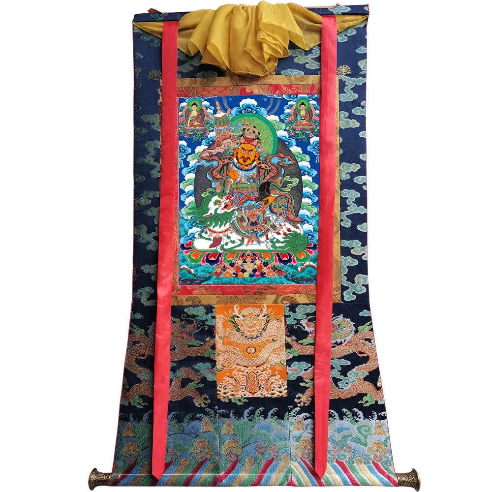 Vaishravana / Vaisravana - Tibetan thangka painting, view 9