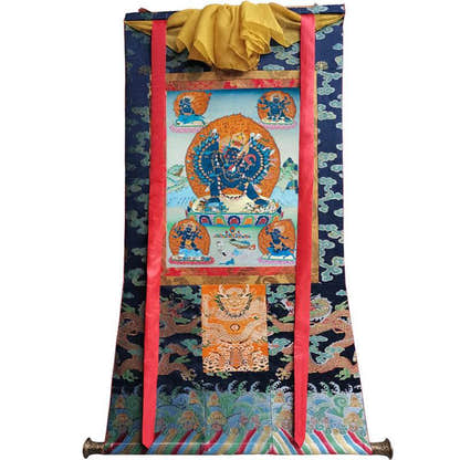 Yamantaka / Guhyasamaja Thangka Image - Tibetan thangka painting, size reference