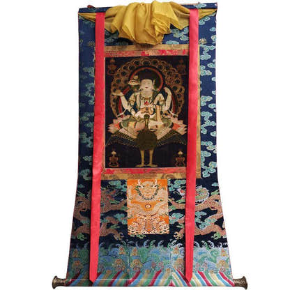 Mahamayuri - 12th Century - Tibetan thangka painting, view 9