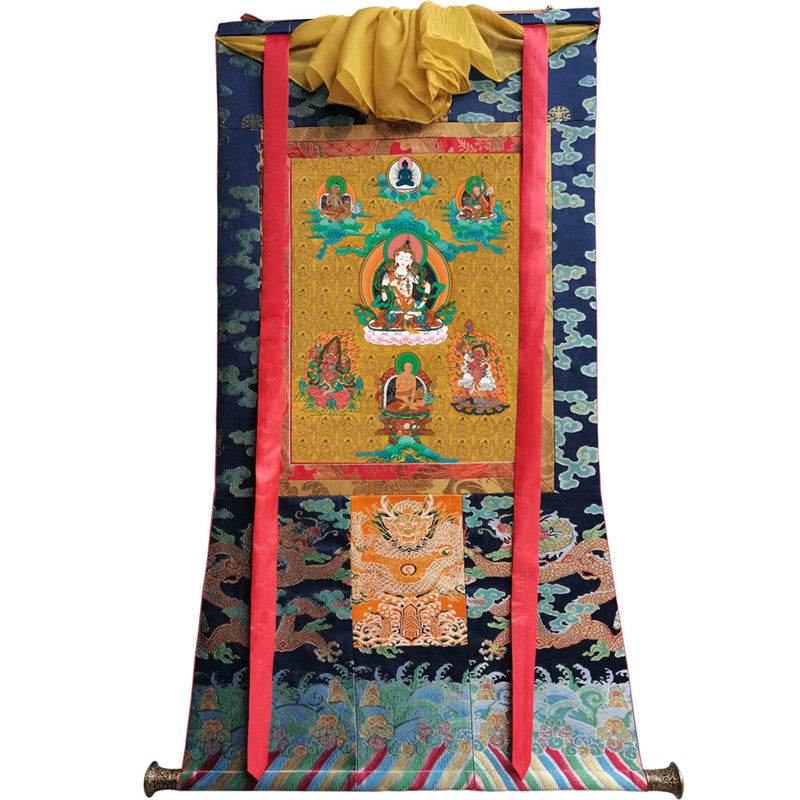 Vajrasatva Image - Tibetan thangka painting, size reference