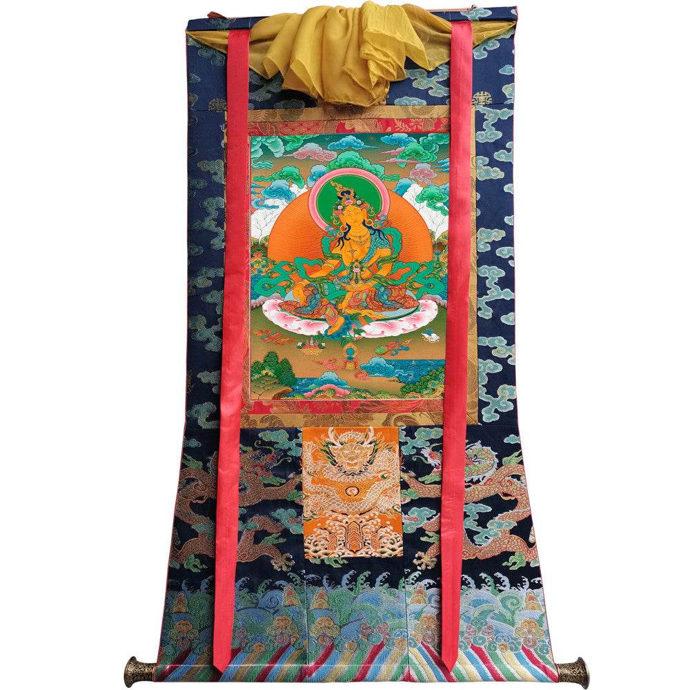 Green Tara - Tibetan thangka painting, view 9