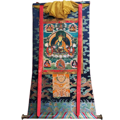 Padmasambhava - Guru Rinpoche - 17th Century Version - Tibetan thangka painting, view 9