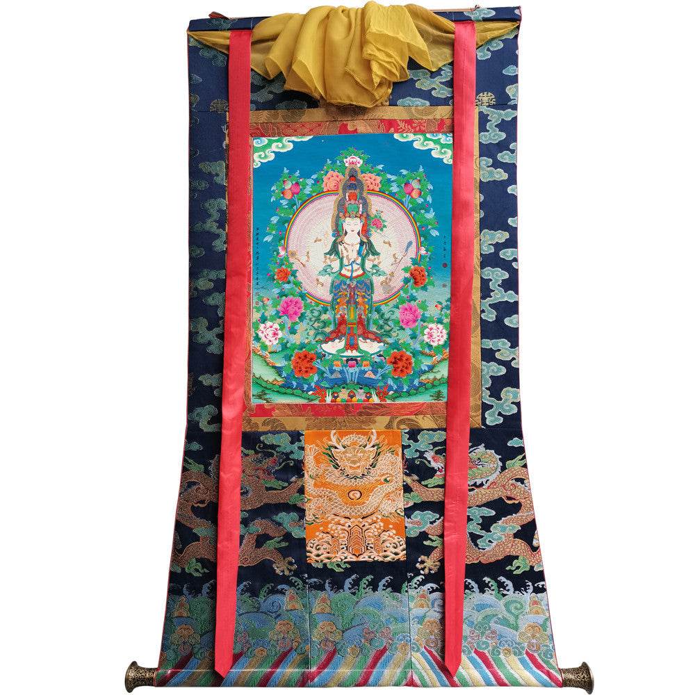 The Thousand-hand Avalokiteshvara - Tibetan thangka painting, view 9