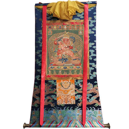Rakta Yamari - 13th Century Old Version - Tibetan thangka painting, view 9