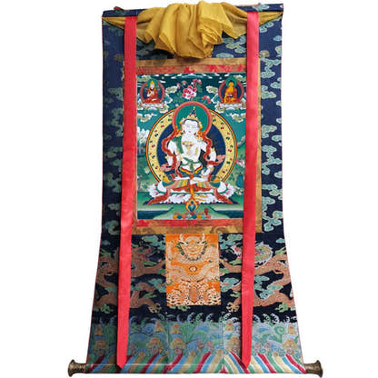 Vajrasattva - Tibetan thangka painting, view 9