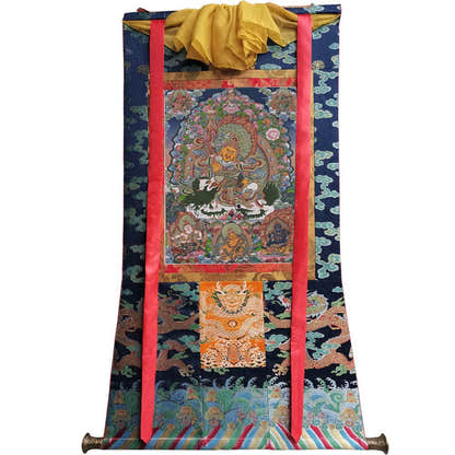 Vaishravana / Vaisravana - Tibetan thangka painting, view 9